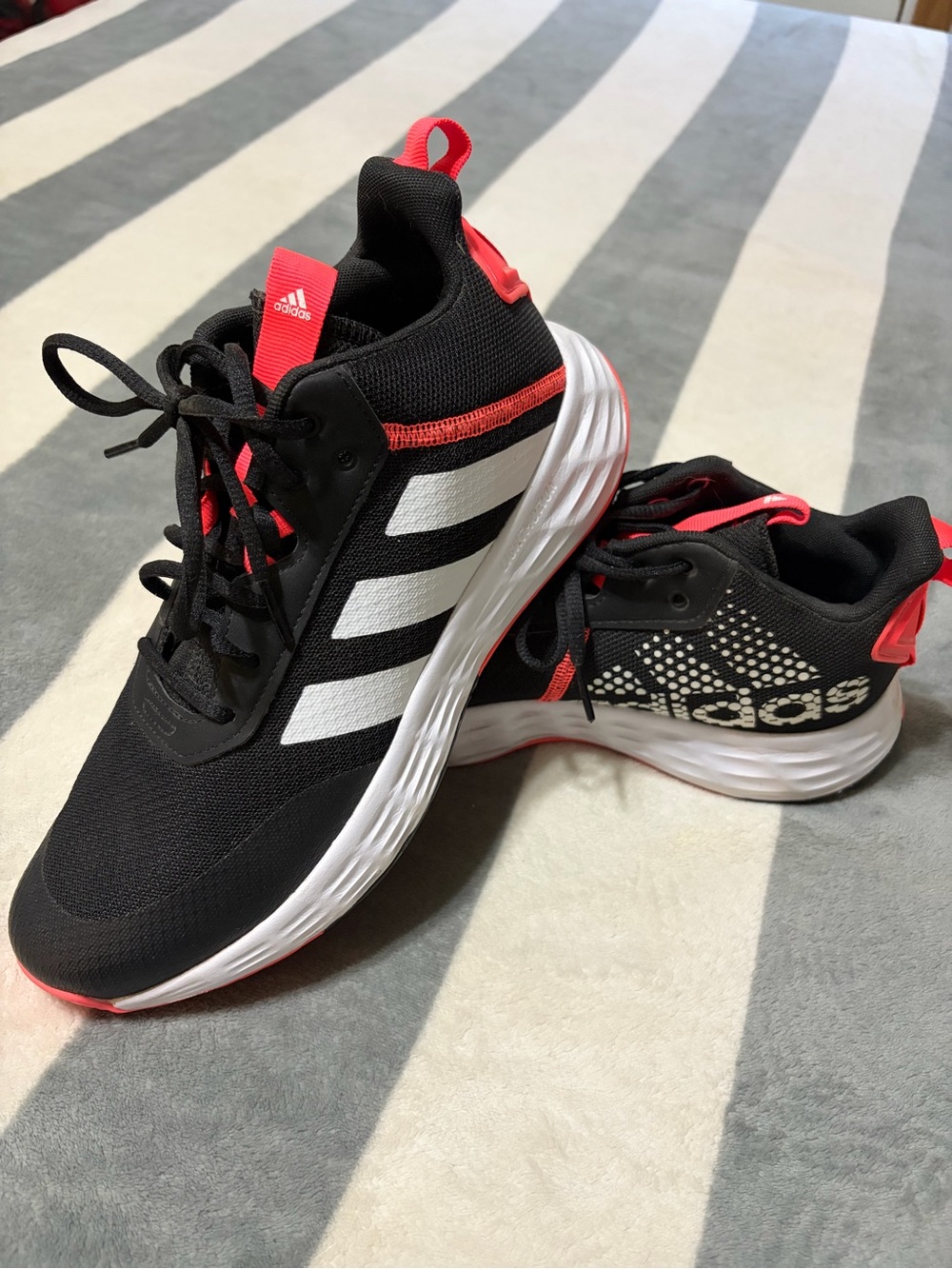adidas Kids Black, White & Pink Athletic Sneakers